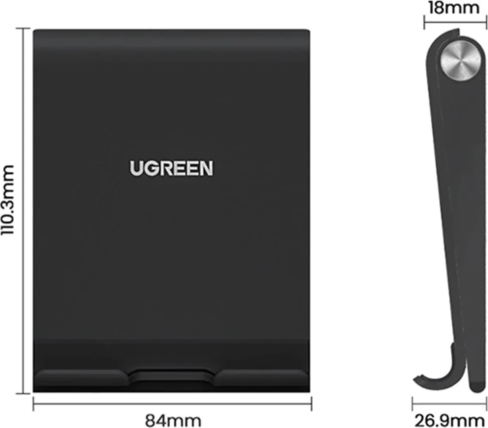 Mbajtës telefoni/tableti Ugreen LP247, i rregullueshëm, ABS, i zi - 12