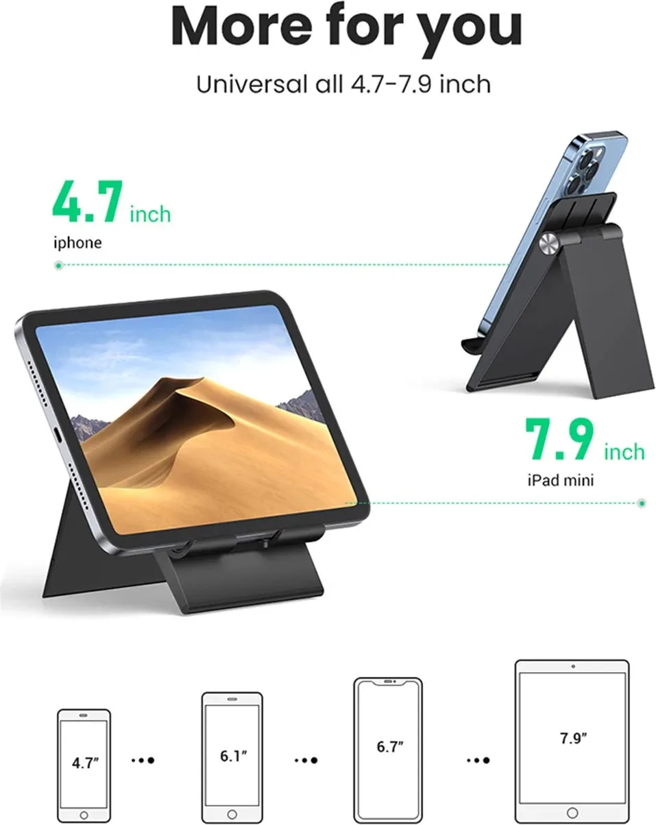 Mbajtës telefoni/tableti Ugreen LP247, i rregullueshëm, ABS, i zi - 5