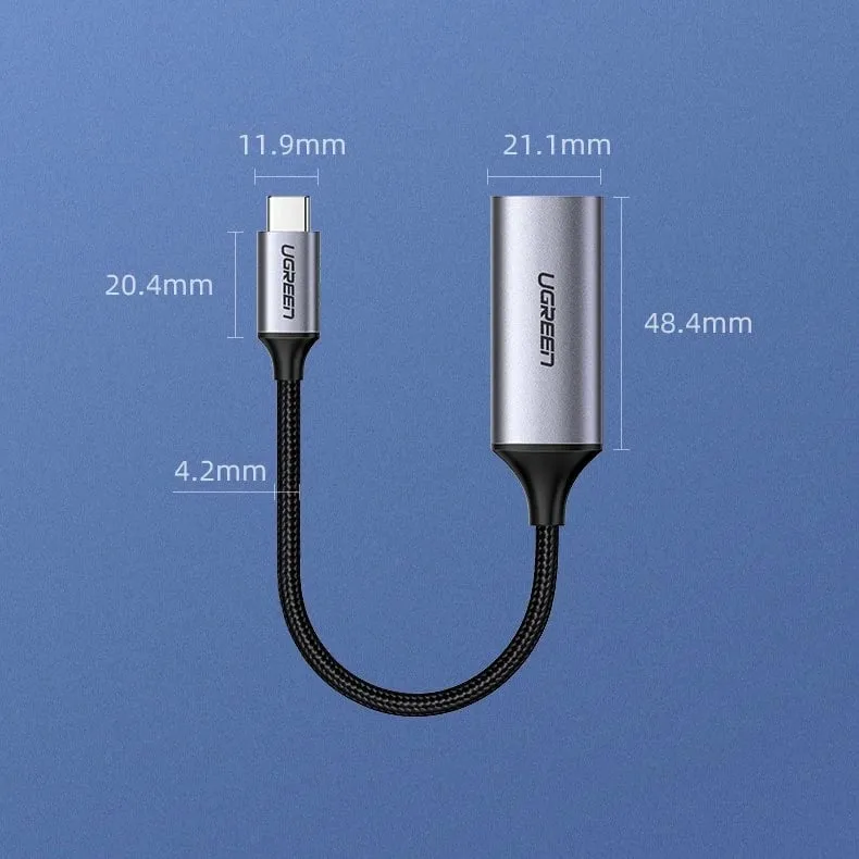 Adapter Ugreen USB Type C në HDMI 2.0, 4K @ 60 Hz, Thunderbolt 3, Gri - 12