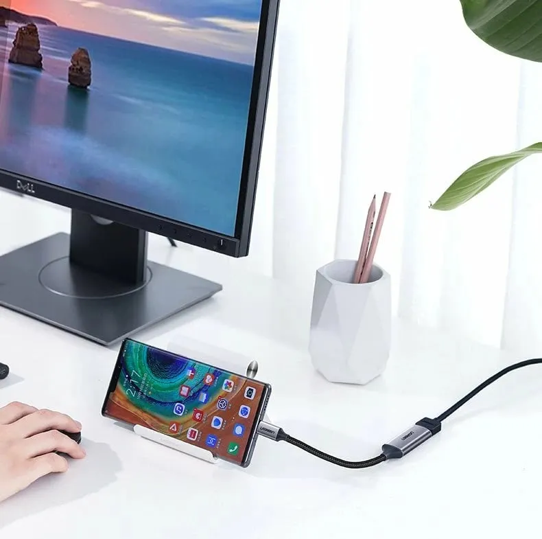 Adapter Ugreen USB Type C në HDMI 2.0, 4K @ 60 Hz, Thunderbolt 3, Gri - 6