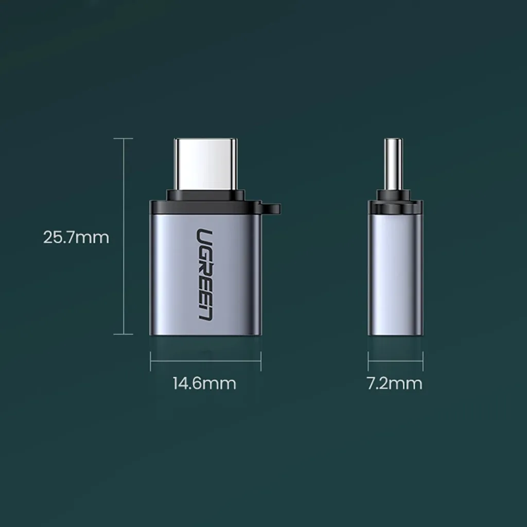 Adapter USB-C në USB-A 3.0 Ugreen US270 me litar, Gri - 8