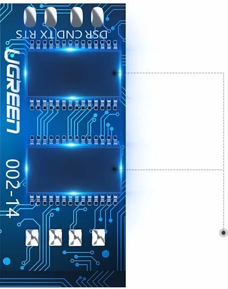 Kabllo USB në RJ45 Ugreen CM204 UGR597BLK, USB 2.0, me çip FTDI, e zezë - 3