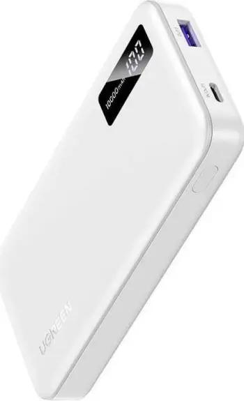 Power bank Ugreen 35577, 10000 mAh, ekran, Fast Charging, bardhë