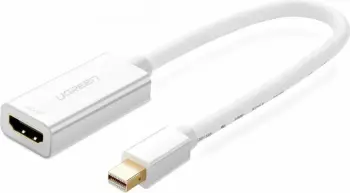 Adapter video Ugreen MD112 10460, mini DisplayPort (mashkull) në HDMI (femër), Full HD 1080p, Bardhë