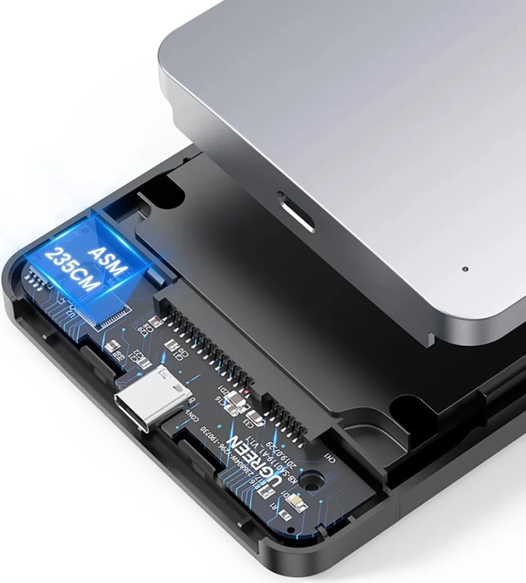 Kasë Ugreen CM300 70499 për hard disk 2.5" SATA 3.0, USB-C, 0.5m kabllo, Argjendtë - 5