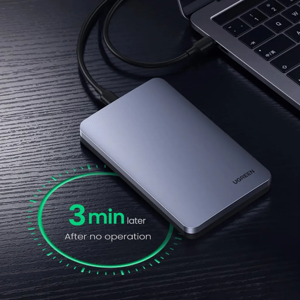 Kasë Ugreen CM300 70499 për hard disk 2.5" SATA 3.0, USB-C, 0.5m kabllo, Argjendtë - 7