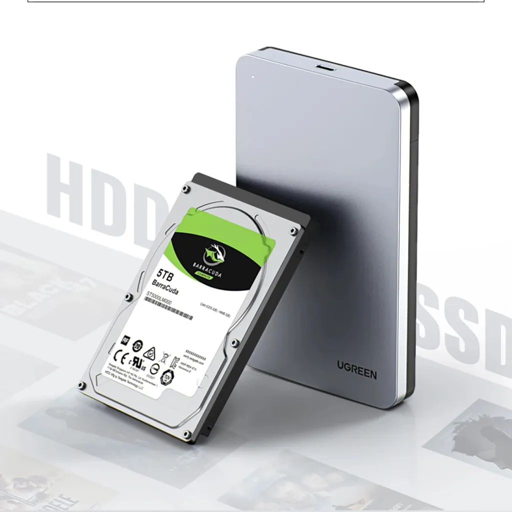 Kasë Ugreen CM300 70499 për hard disk 2.5" SATA 3.0, USB-C, 0.5m kabllo, Argjendtë - 10