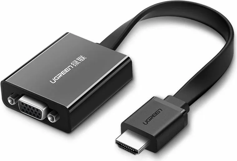 Adapter HDMI në VGA Ugreen 40248, me micro USB dhe audio 3.5mm, Zi - 1