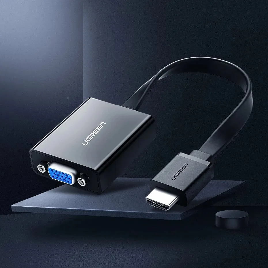 Adapter HDMI në VGA Ugreen 40248, me micro USB dhe audio 3.5mm, Zi - 2