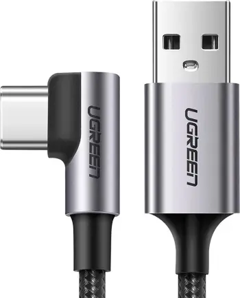 Kabllo Ugreen US284 70255, USB-A në USB-C i lakuar, 3m, Gri