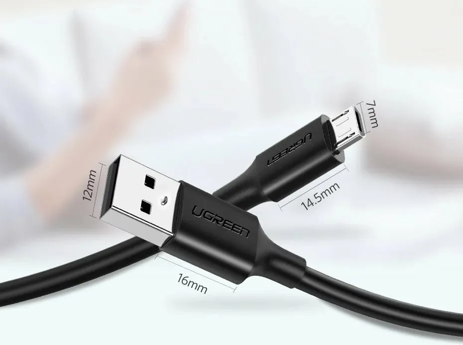 Kabllo USB UGREEN 60137, 1.5m, USB 2.0 në Micro-USB, e zezë - 12