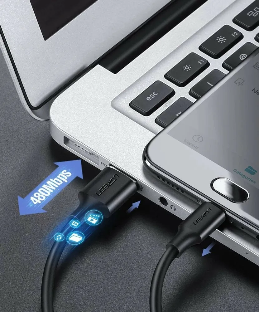 Kabllo USB UGREEN 60137, 1.5m, USB 2.0 në Micro-USB, e zezë - 6