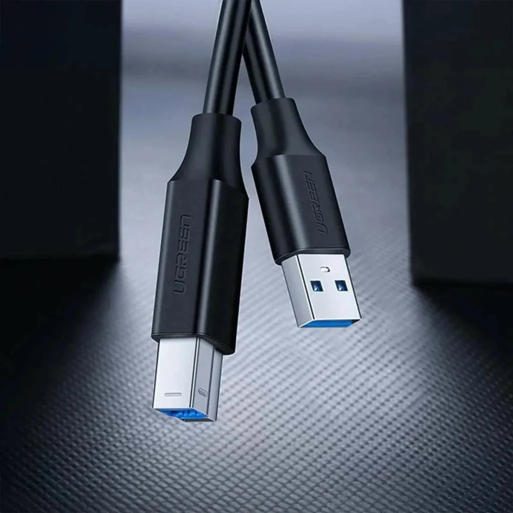 Kabllo printeri Ugreen US210 10372, USB-A në USB-B, 2m, e zezë - 2