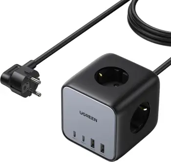 Prizë kube Ugreen CD268, 65W, 3x AC, 2x USB-C, 2x USB-A, 1.8m, e zezë