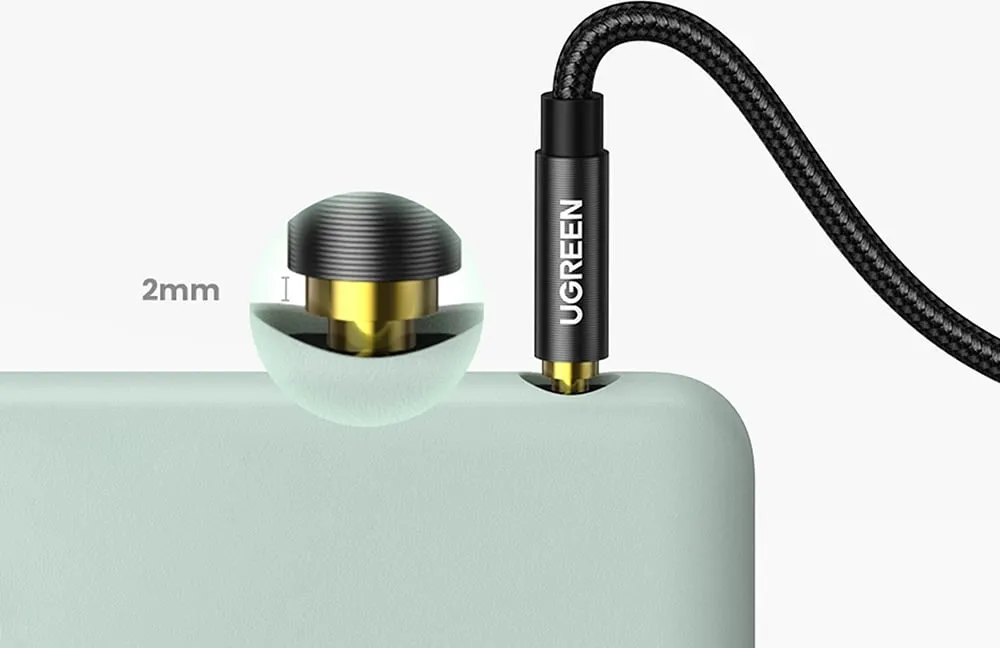 Kabllo audio AUX Ugreen AV112, 0.5m, mini jack 3.5mm, këndore, Blu - 11
