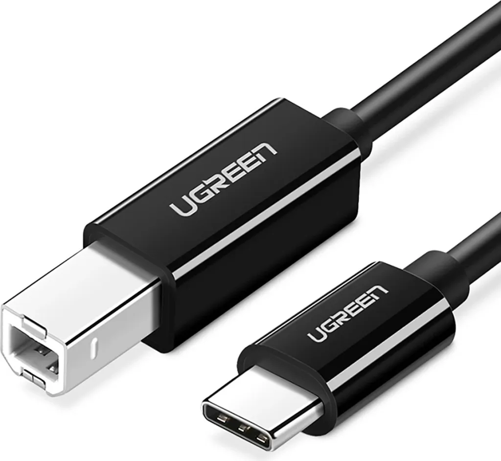 Kabllo printeri Ugreen US370 45034, USB-C në USB-B, 1m, e zezë - 1