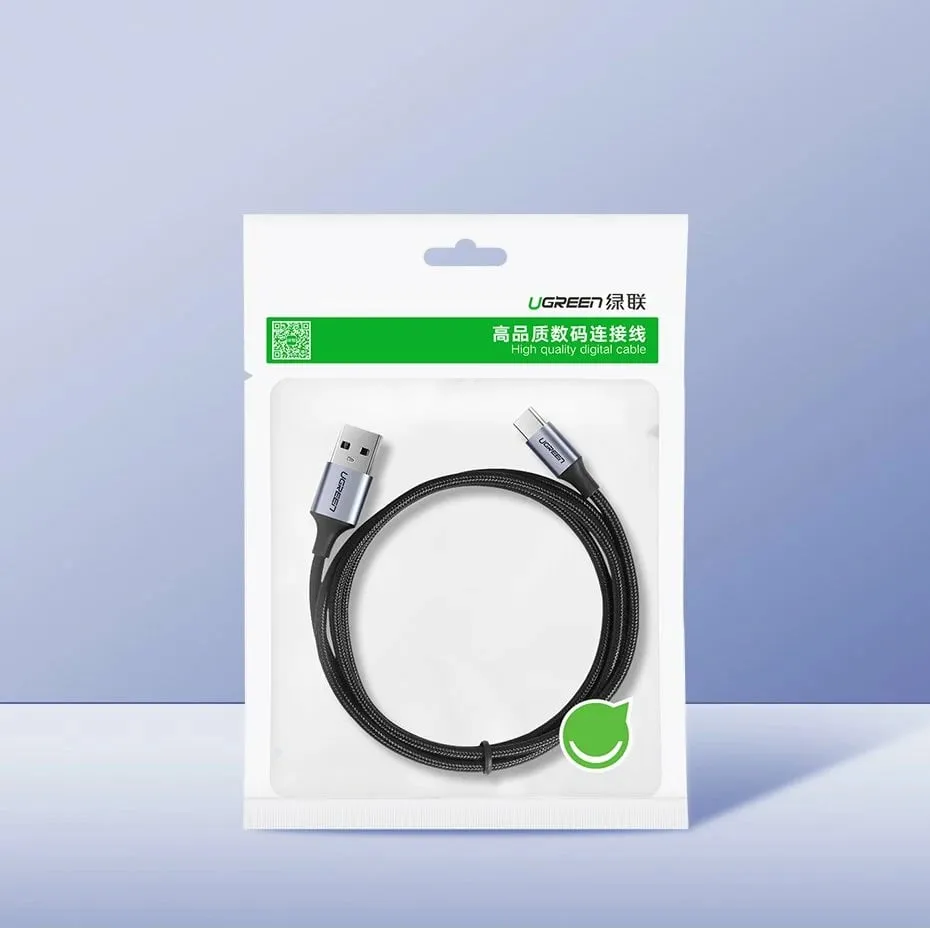 Kabllo Ugreen US288 60125 USB-A në USB-C, 0.5m, QC 3.0, Gri - 12