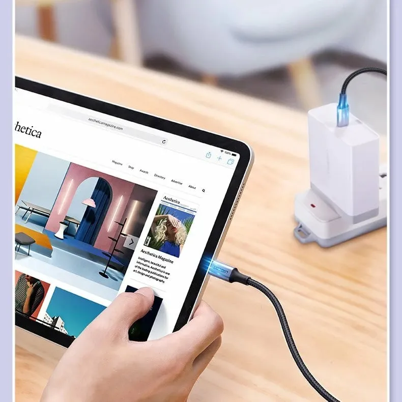 Kabllo USB-C në USB-C Ugreen US316 70429, 2m, 100W, Gri - 2