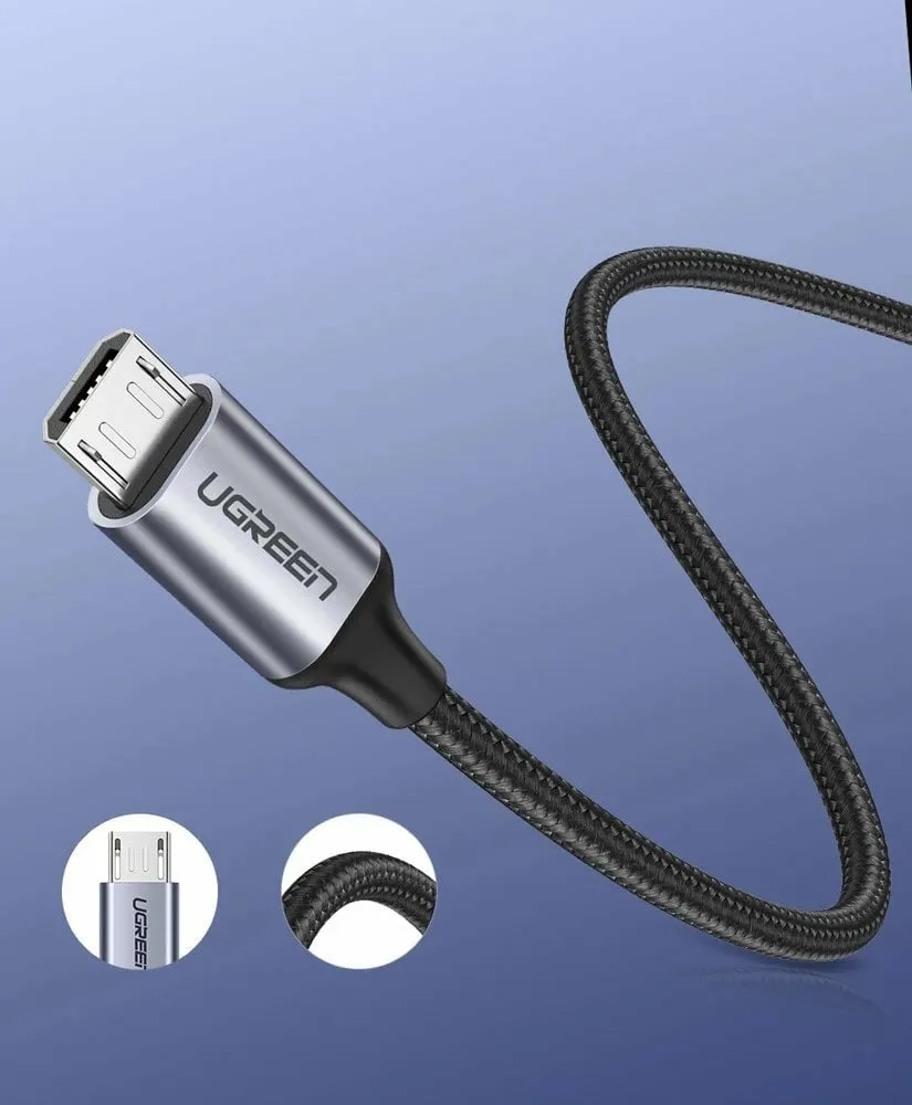 Kabllo Ugreen US290 60146, USB-A në micro USB, 1m, Gri - 10