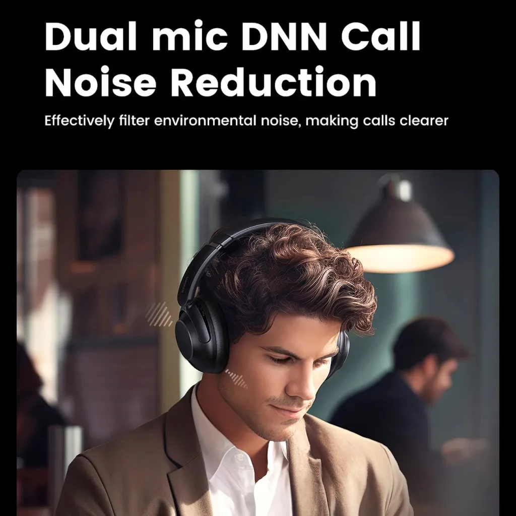 Kufje pa tela Ugreen HiTune Max5 SHP202, Hybrid ANC, Bluetooth, të zeza - 7