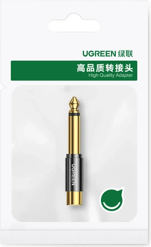 Adapter audio Ugreen AV169 80731, jack 6.35mm mashkull në RCA femër, ari - 4