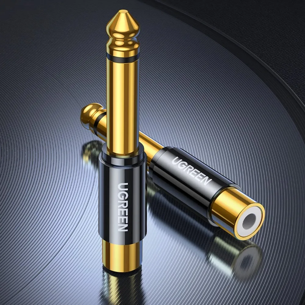 Adapter audio Ugreen AV169 80731, jack 6.35mm mashkull në RCA femër, ari - 5