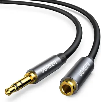 Kabllo audio zgjatues Ugreen AV118 10592, mini jack 3.5 mm mashkull/femër, 1m, argjendtë