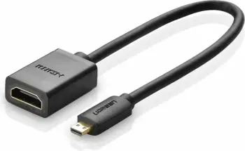 Adapter Micro HDMI në HDMI Ugreen 20134, 20cm, 4K, i zi