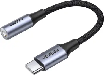 Adapter audio Ugreen AV161, USB-C në 3.5 mm mini jack, 10 cm, Gri