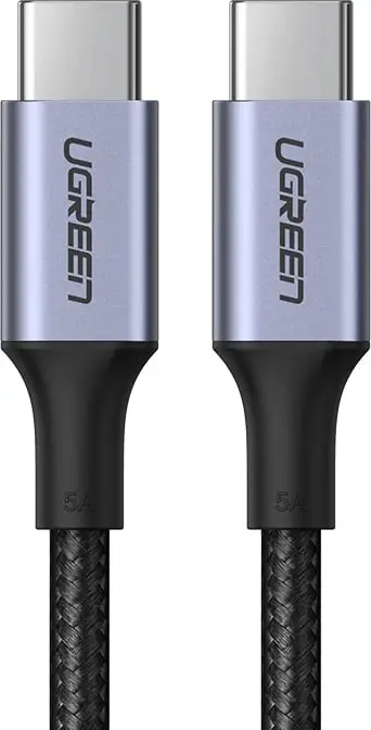 Kabllo USB-C në USB-C Ugreen US316, 0.5m, 5A, Gri