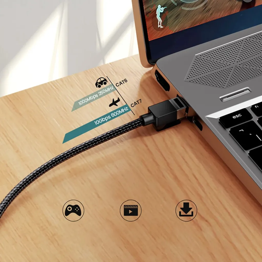 Kabllo rrjeti Ugreen NW150 80425, Cat 7, RJ45, 5m, e zezë - 3