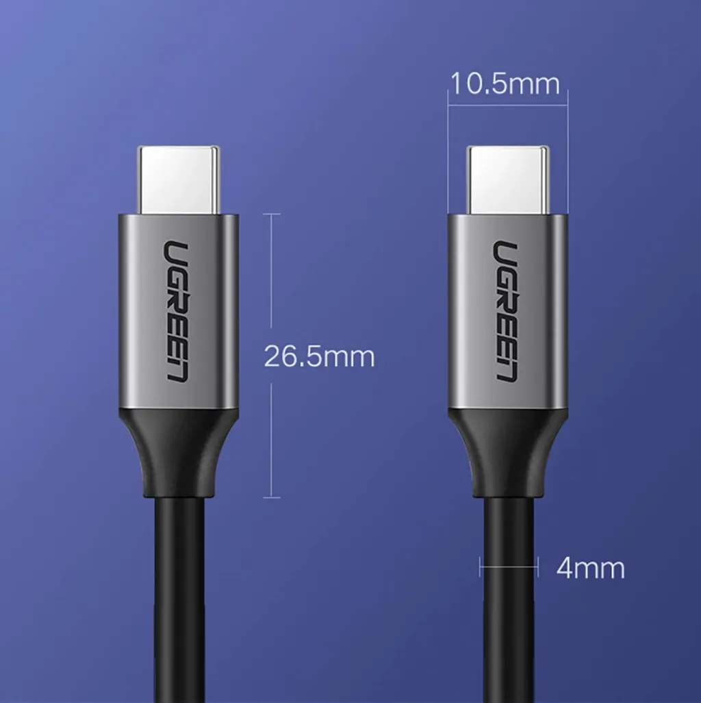 Kabllo Ugreen USB-C 3.1 PD Power Delivery, 60W, 1.5m, e hirtë - 9