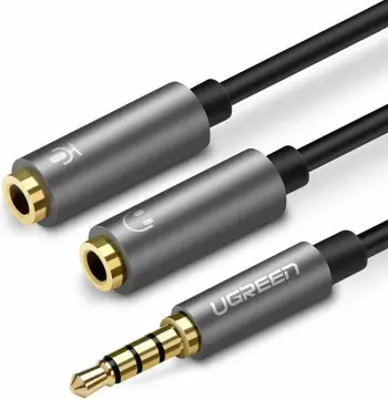 Kabllo ndarëse Ugreen 30619, 3.5 mm mini jack, 20 cm, argjendtë