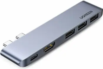 HUB Ugreen 60559, 2x USB-C, 3x USB 3.0, HDMI 4K, Power Delivery 100W, Gri