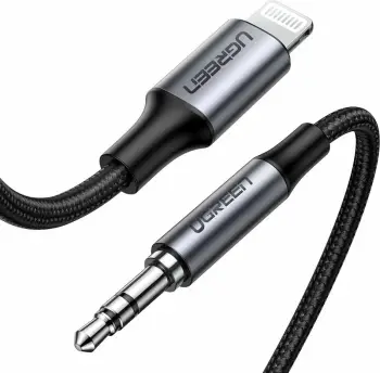 Kabllo UGREEN Lightning në 3.5mm Aux, e zezë