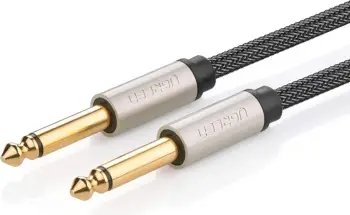 Kabllo audio mono TS Ugreen AV128 10636, 6.35mm jack në 6.35mm jack, 1m, Gri