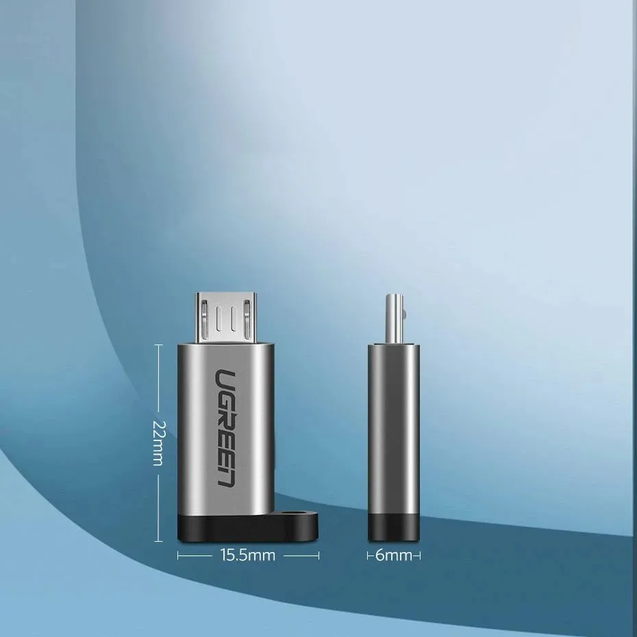 Adapter Ugreen USB Type C në micro USB 50590, Gri - 10