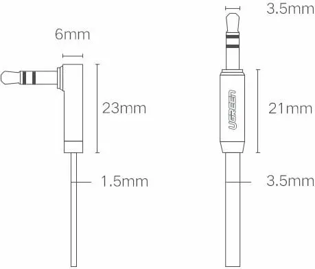 Kabllo audio AUX Ugreen AV119 10596, 0.5m, mini jack 3.5mm, e zezë - 12