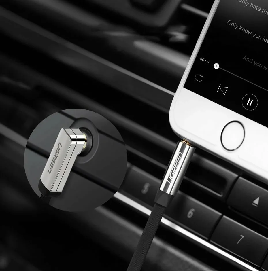 Kabllo audio AUX Ugreen AV119 10596, 0.5m, mini jack 3.5mm, e zezë - 4