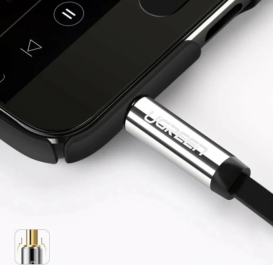 Kabllo audio AUX Ugreen AV119 10596, 0.5m, mini jack 3.5mm, e zezë - 9
