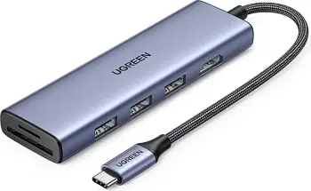 HUB Ugreen CM511 20956A 6in1, USB-C në HDMI, 3x USB-A 3.0, SD/TF, Gri