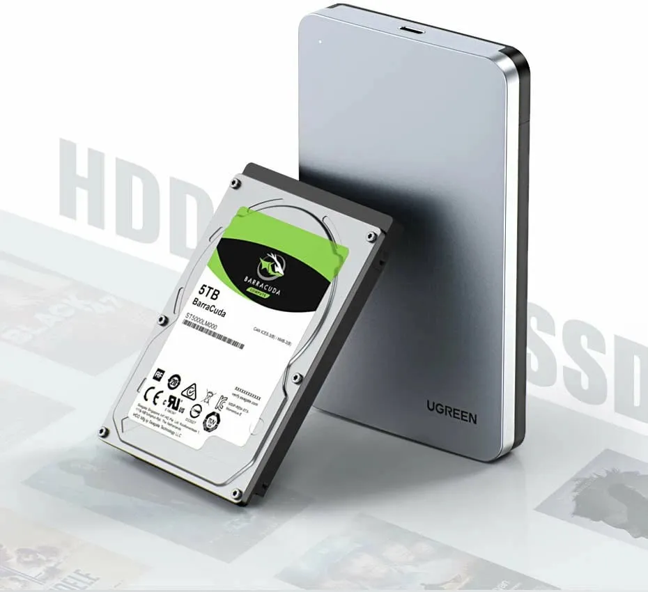 Kasë Ugreen CM300 70498 për hard disk 2.5'' SATA 3.0, USB-C/USB-A, 0.5m, Gri - 14