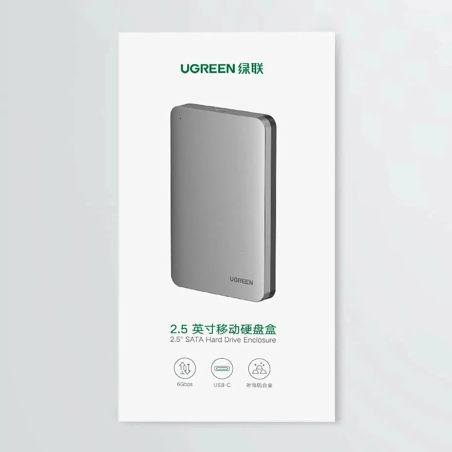 Kasë Ugreen CM300 70498 për hard disk 2.5'' SATA 3.0, USB-C/USB-A, 0.5m, Gri - 5