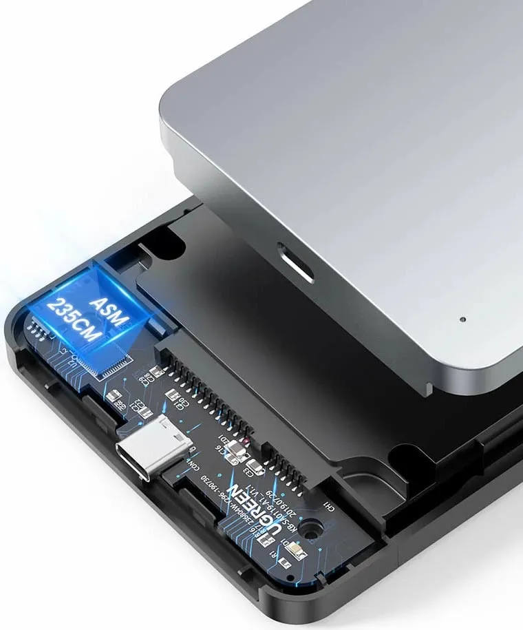 Kasë Ugreen CM300 70498 për hard disk 2.5'' SATA 3.0, USB-C/USB-A, 0.5m, Gri - 8