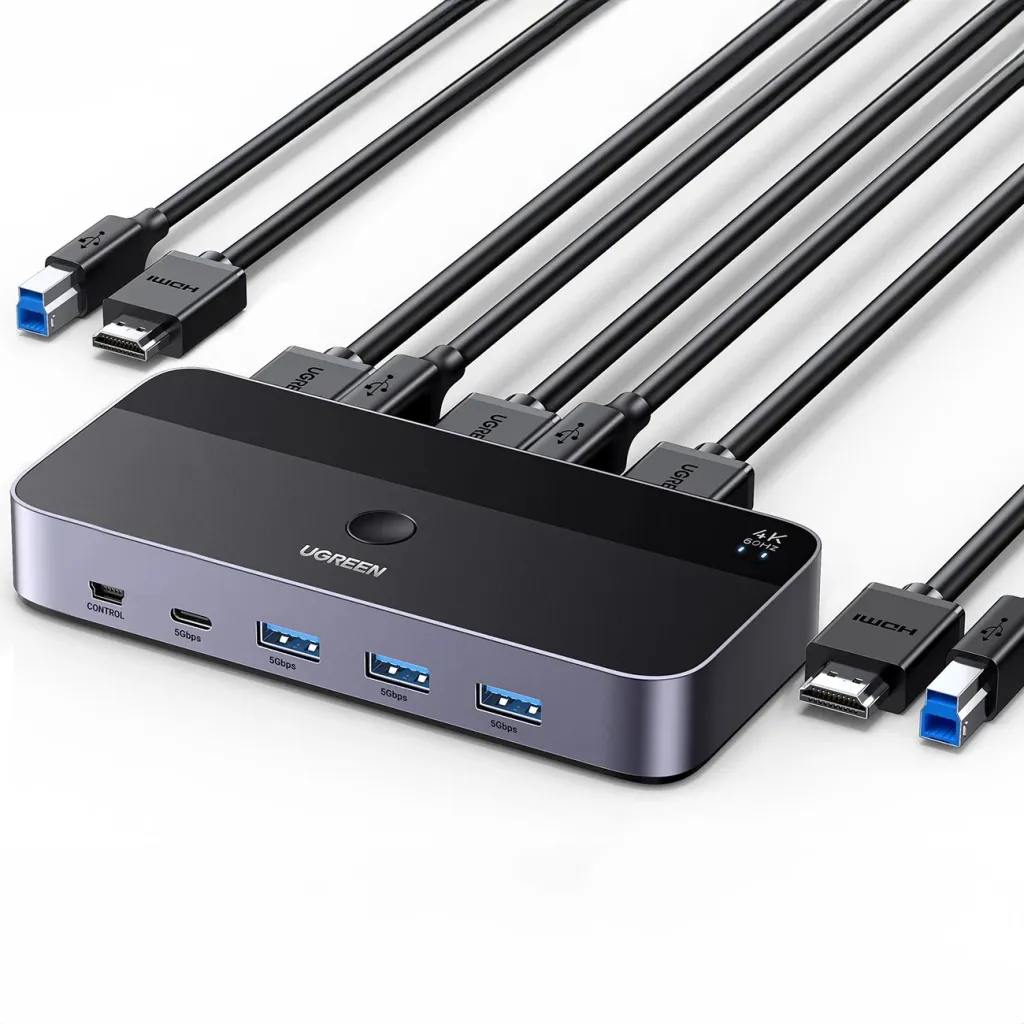 KVM switch Ugreen CM664, 4K, 6 porta, i zi - 1
