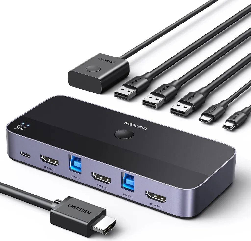 KVM switch Ugreen CM664, 4K, 6 porta, i zi - 2