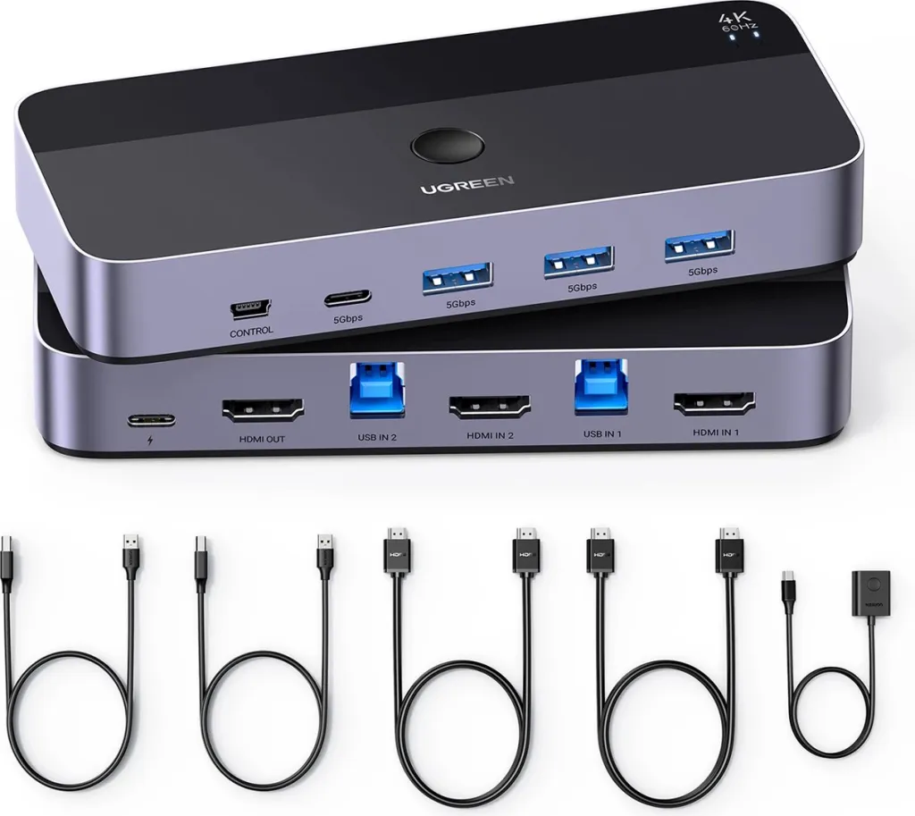 KVM switch Ugreen CM664, 4K, 6 porta, i zi - 4