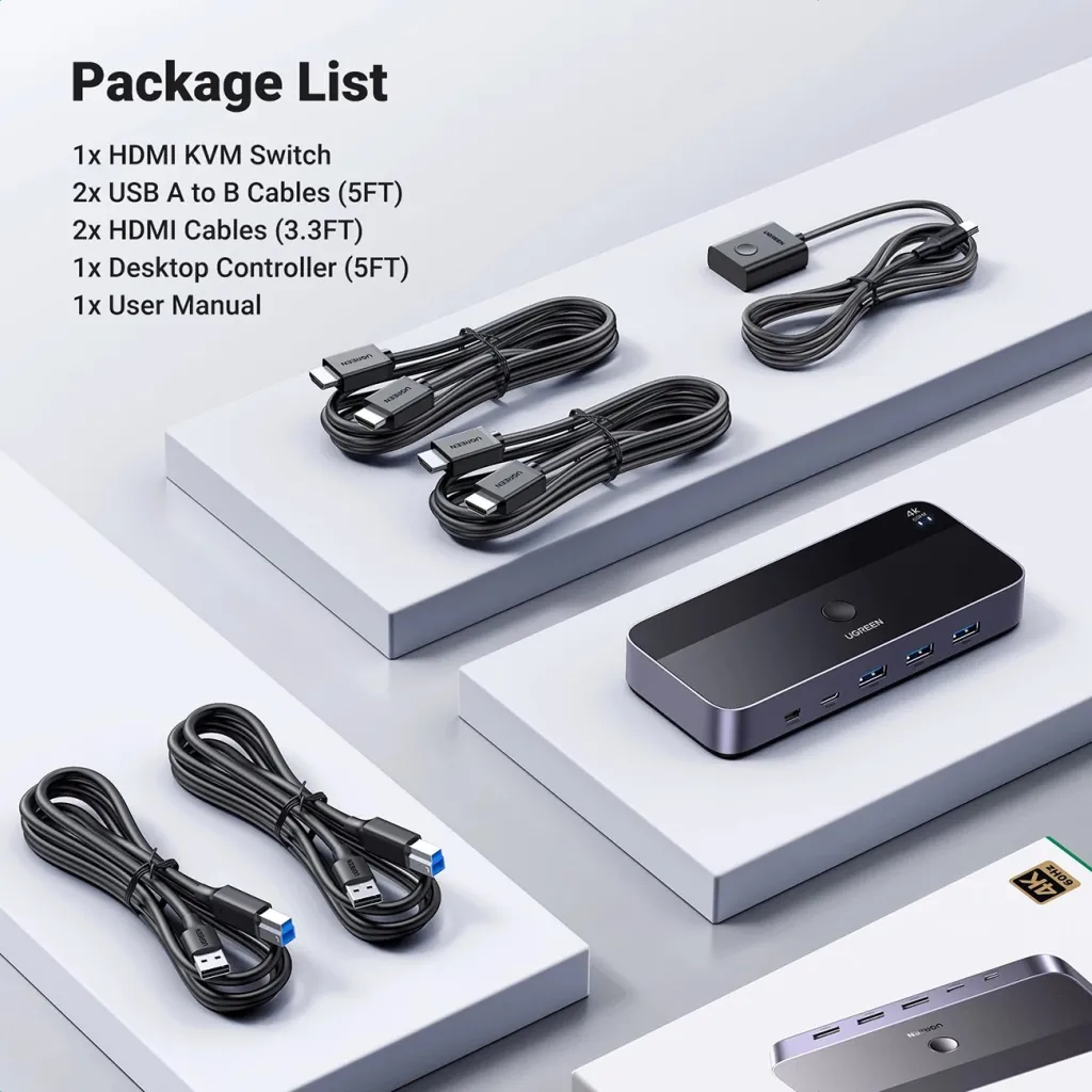 KVM switch Ugreen CM664, 4K, 6 porta, i zi - 5