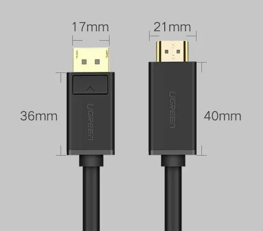 Kabllo video Ugreen DisplayPort në HDMI, 1.5m, 4K, e zezë - 18