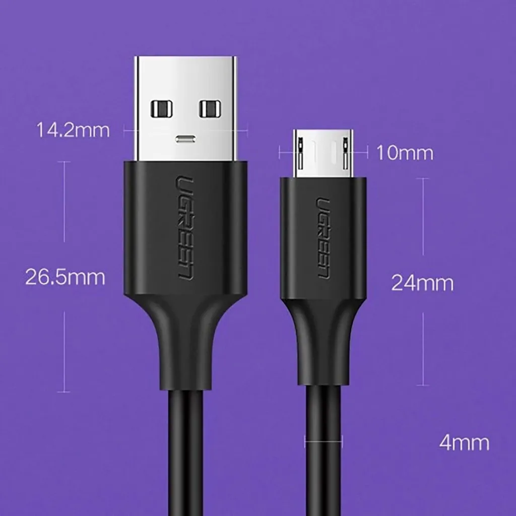 Kabllo Ugreen US289 60135, micro USB / USB-A, 0.5m, e zezë - 17